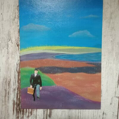 En route vers le métro - 24 × 18cm