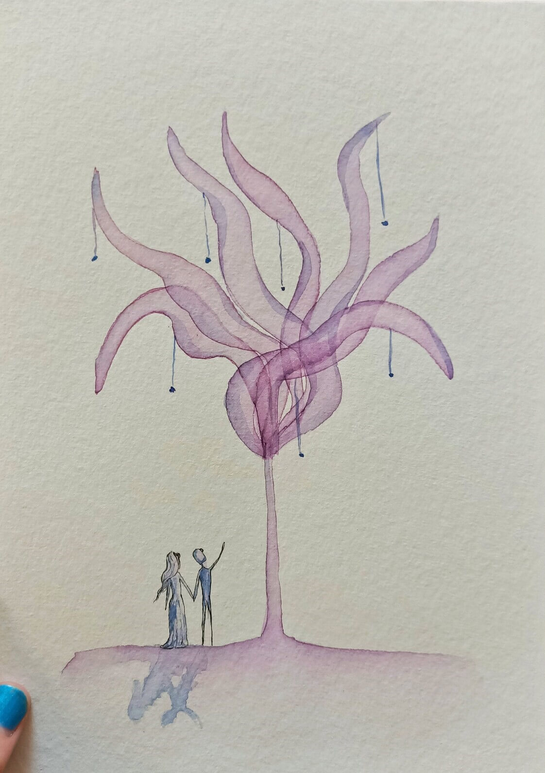 Promenade de couple vers une Fleur géante