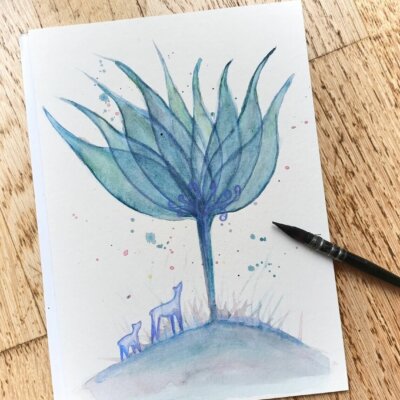 Fleur géante et animaux