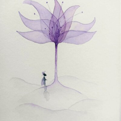 Fleur géante dans les colines