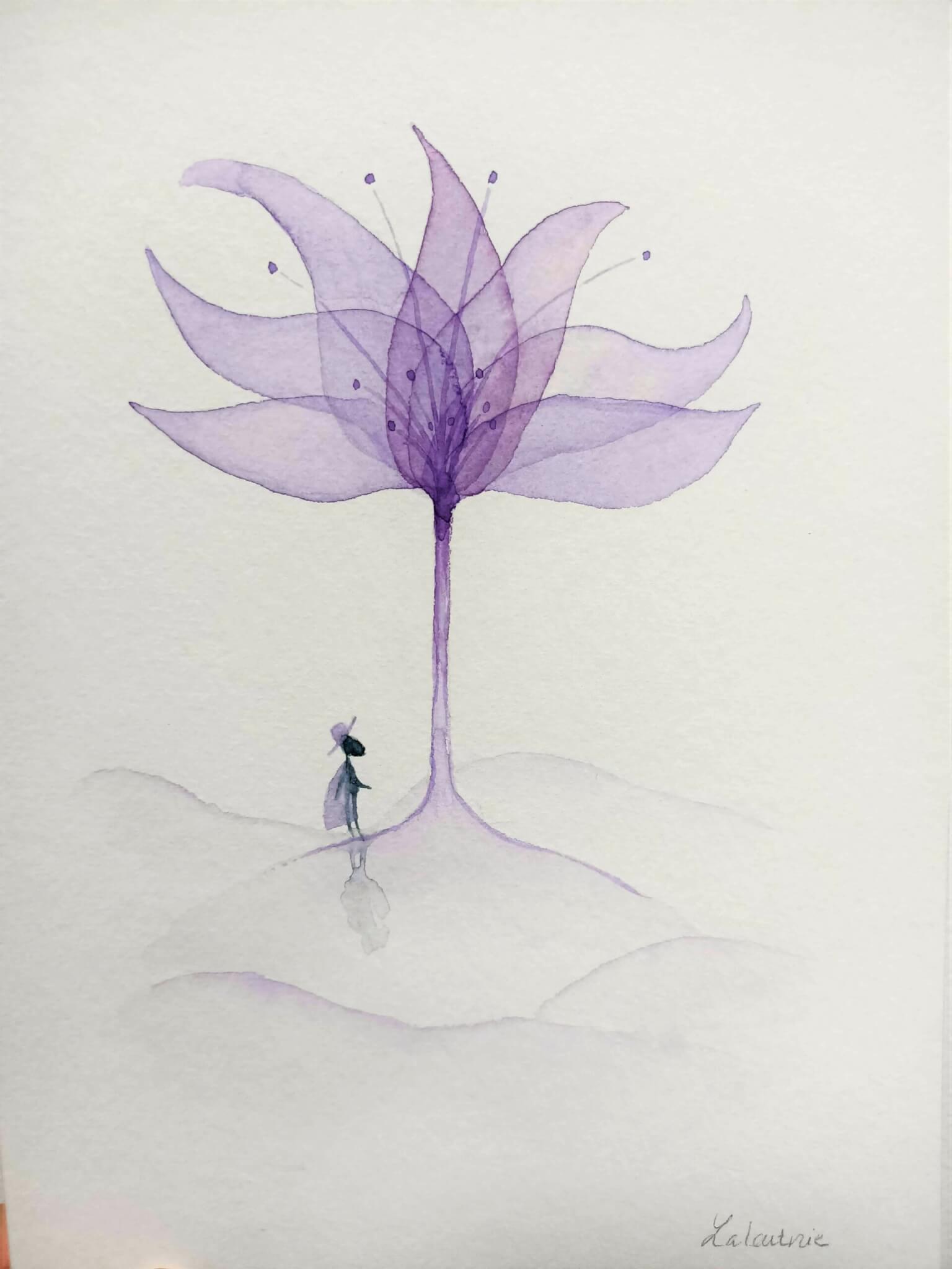 Fleur géante dans les colines