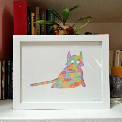 Chat dodu - Œuvre originale unique ou réimpression - A5