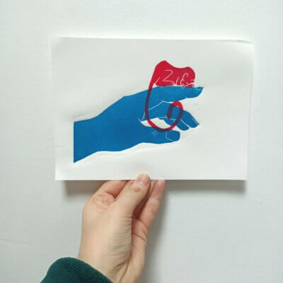 Panthère endormie sur ma main - A5