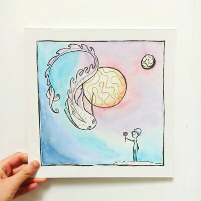 Apprivoisement romantique - 27x27cm