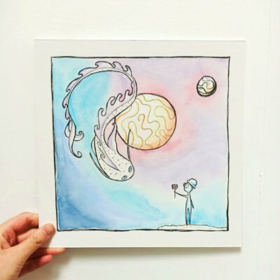 Apprivoisement romantique - 27x27cm