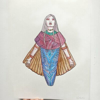 Déesse chrysalide - Œuvre originale