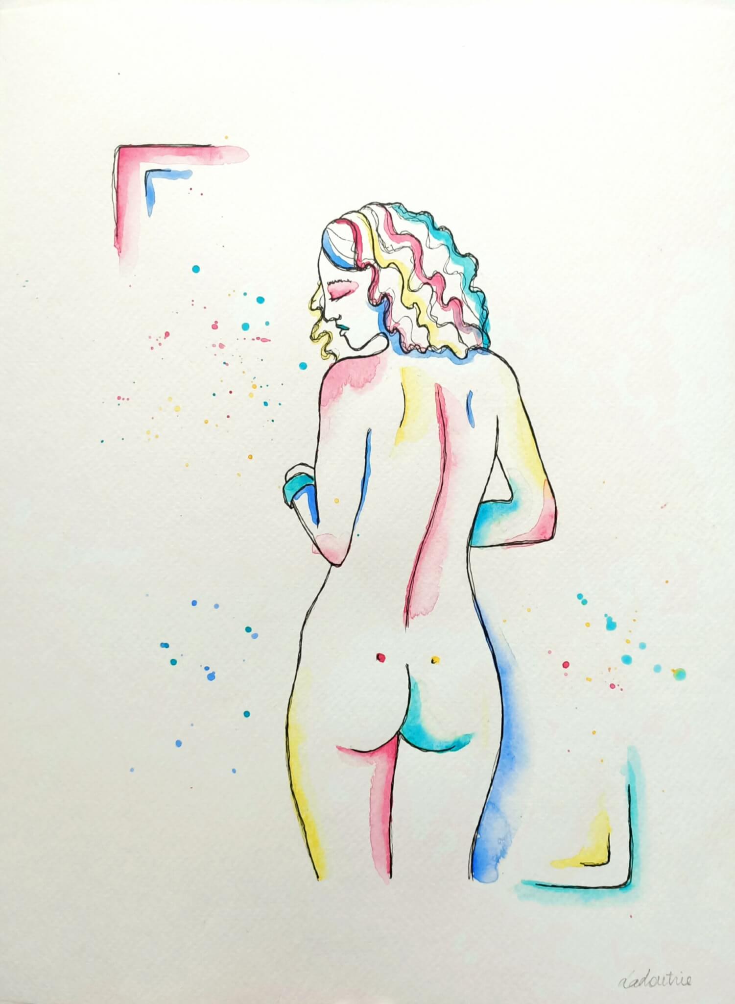 Nue de dos - Œuvre originale