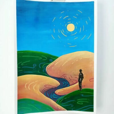 Man of the hill - 42 × 29.7cm
