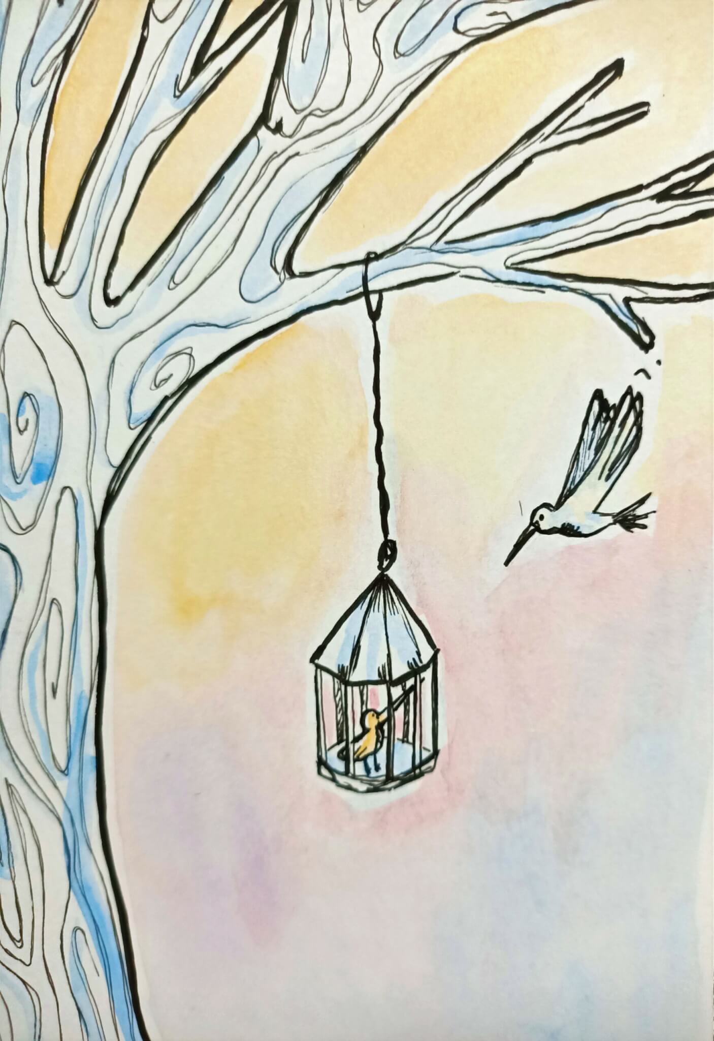 L'oiseau qui ne pouvait conclure - 27x27cm – Image 2