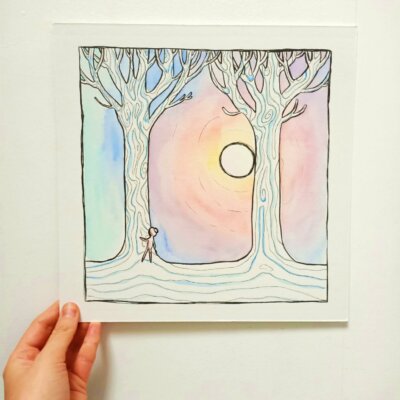 Celui qui avait peur du soleil - 27x27cm