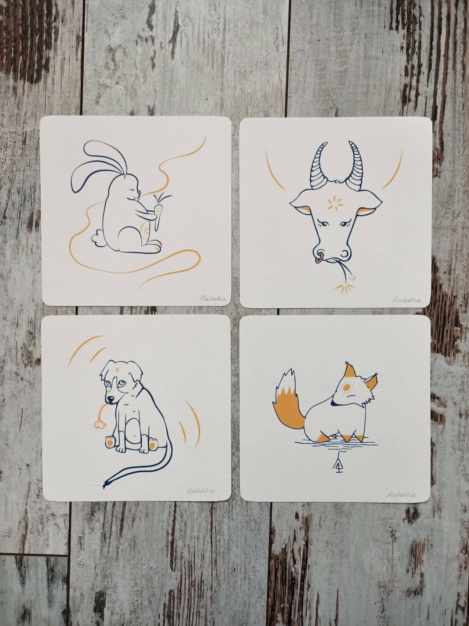 Lot de 4 cartes minimalistes d'animaux – Image 6