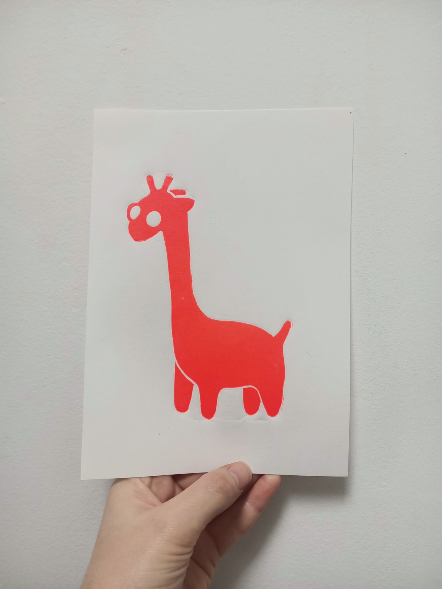 Girafe - Linogravure 20 tirages A5 – Image 2