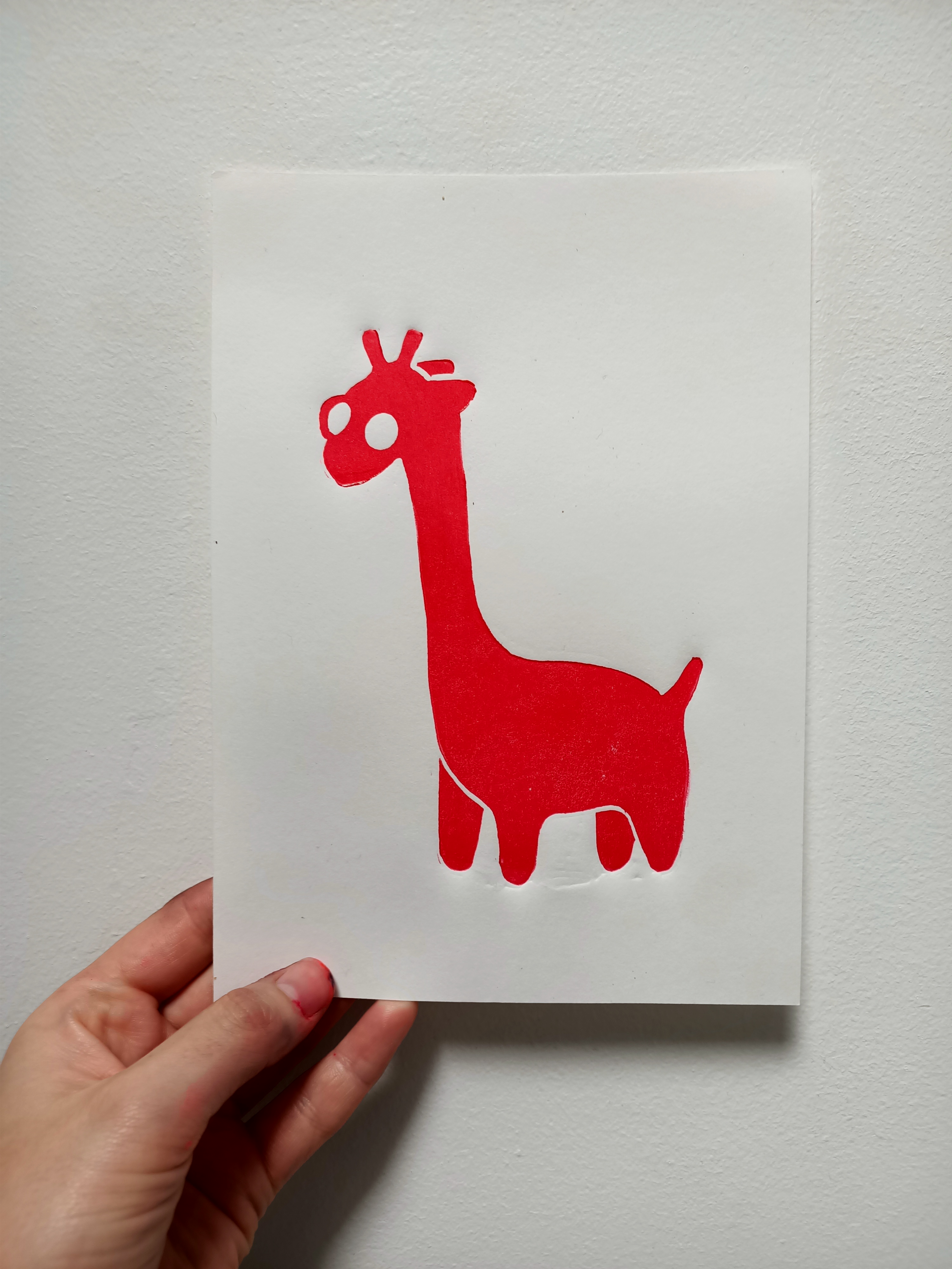Girafe - Linogravure 20 tirages A5