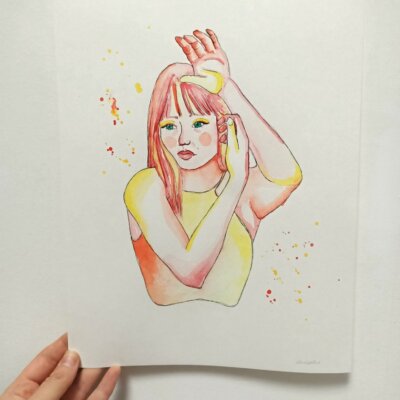 Dame douce en feu - Œuvre originale