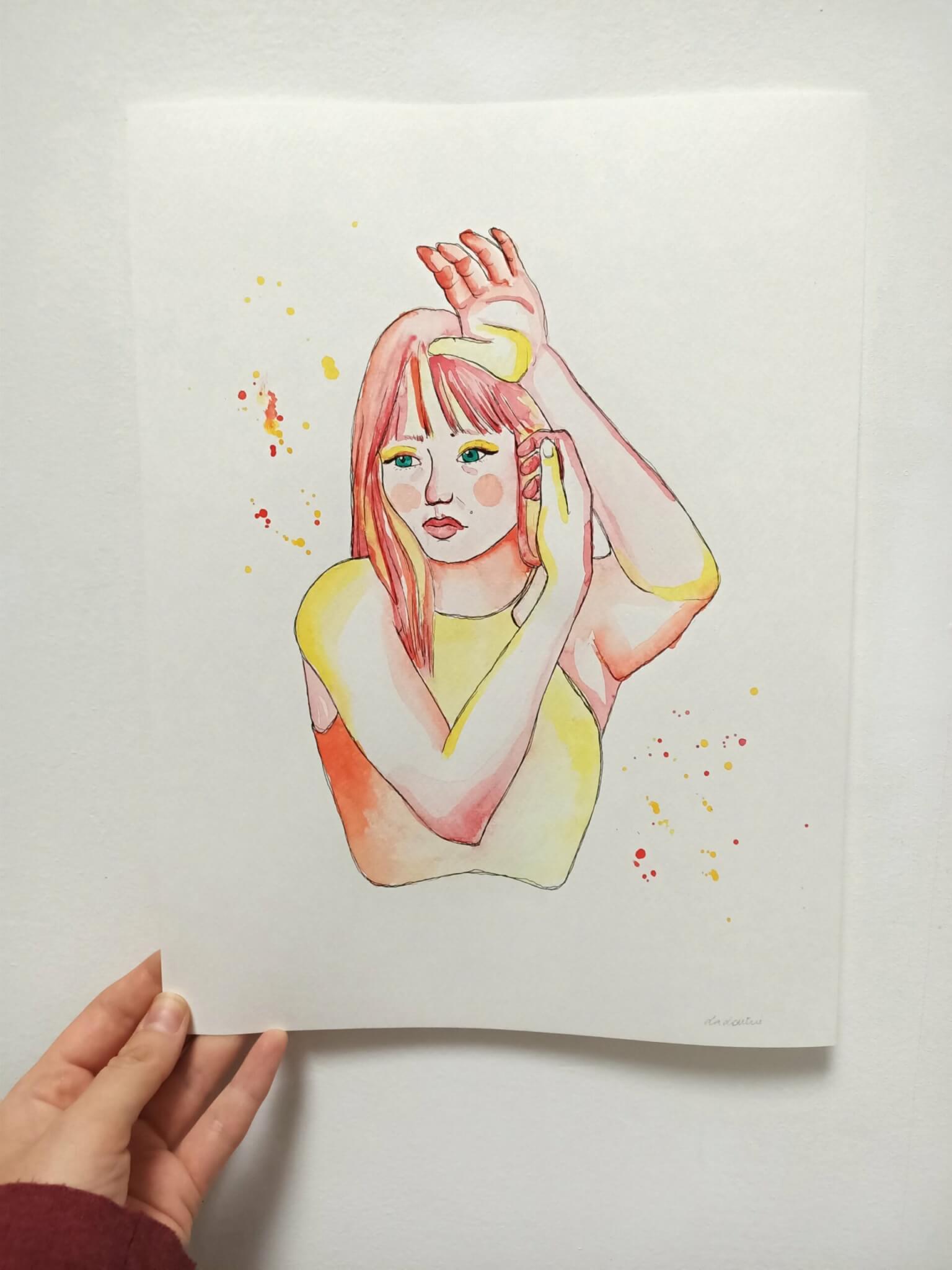 Dame douce en feu - Œuvre originale