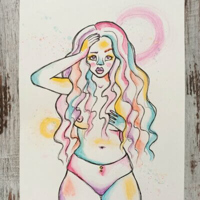 Nue ondulée - Œuvre originale