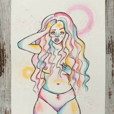 Nue ondulée - Œuvre originale