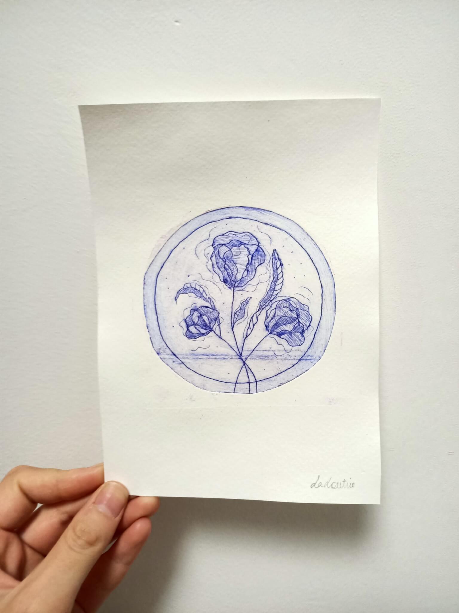 Fleur à la pointe sèche – Image 2