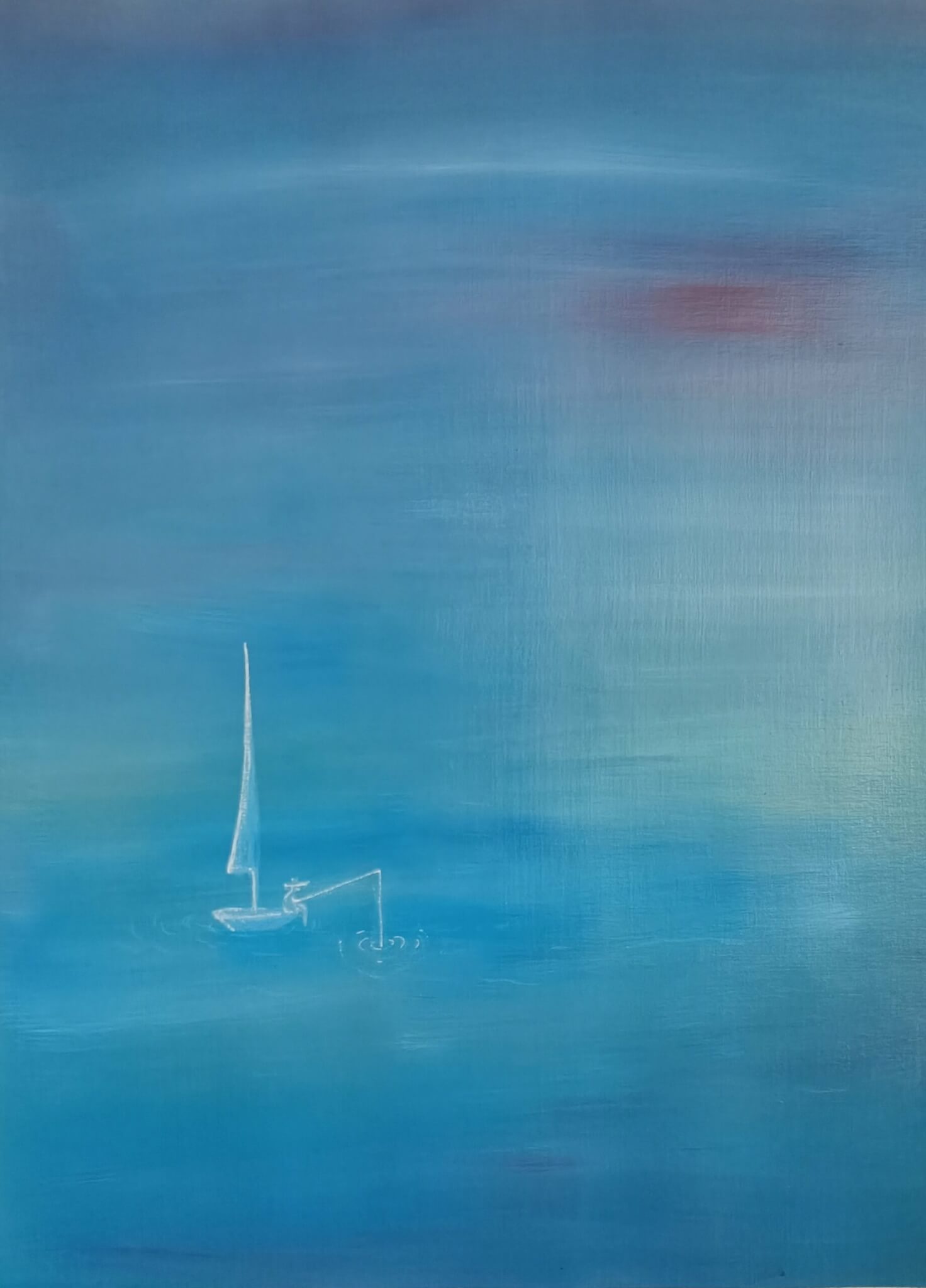 Balade solitaire en bateau - 30 × 40cm – Image 2