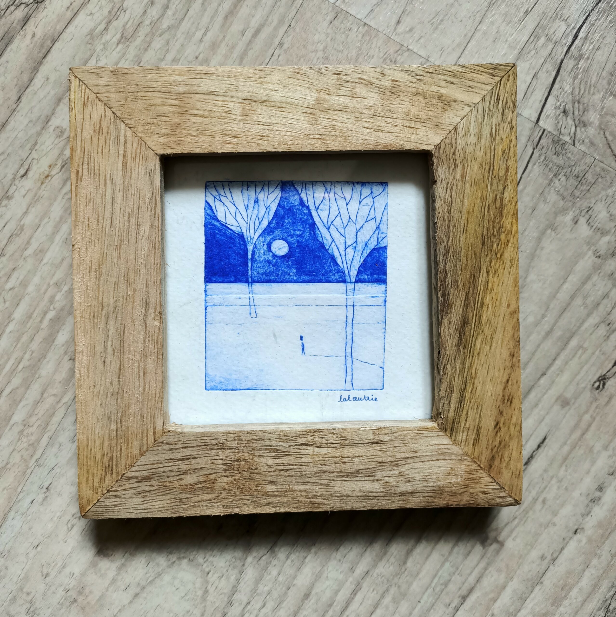 Le promeneur tryptique - 3 gravures 10x10cm – Image 7