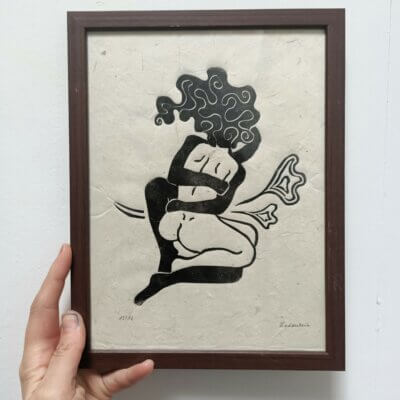 Couple enlacé - 18x24cm