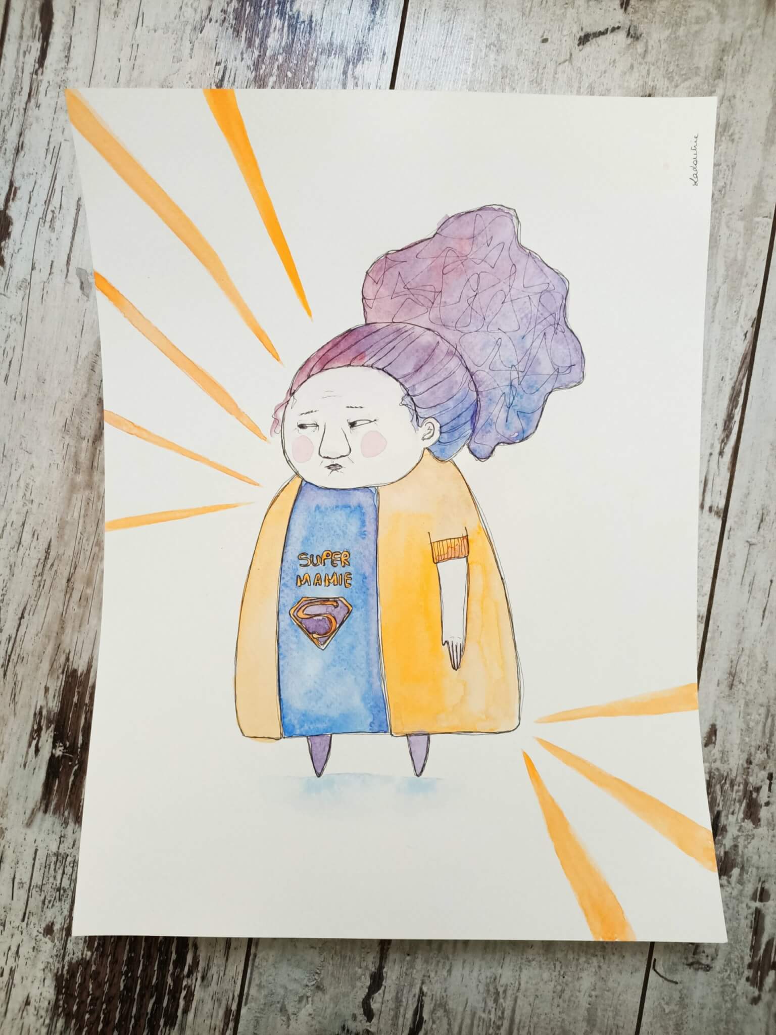 Super mamie - Œuvre originale 24x32cm – Image 2