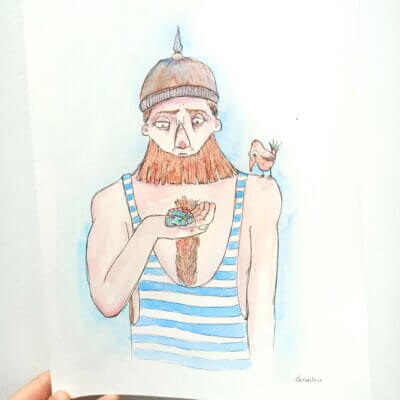 Le marin - Œuvre originale 24x32cm