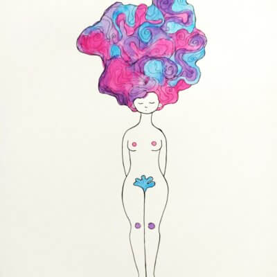 Nue - Œuvre originale 24x32cm