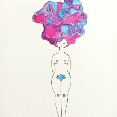 Nue - Œuvre originale 24x32cm