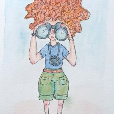 Voyageuse - Œuvre originale A5