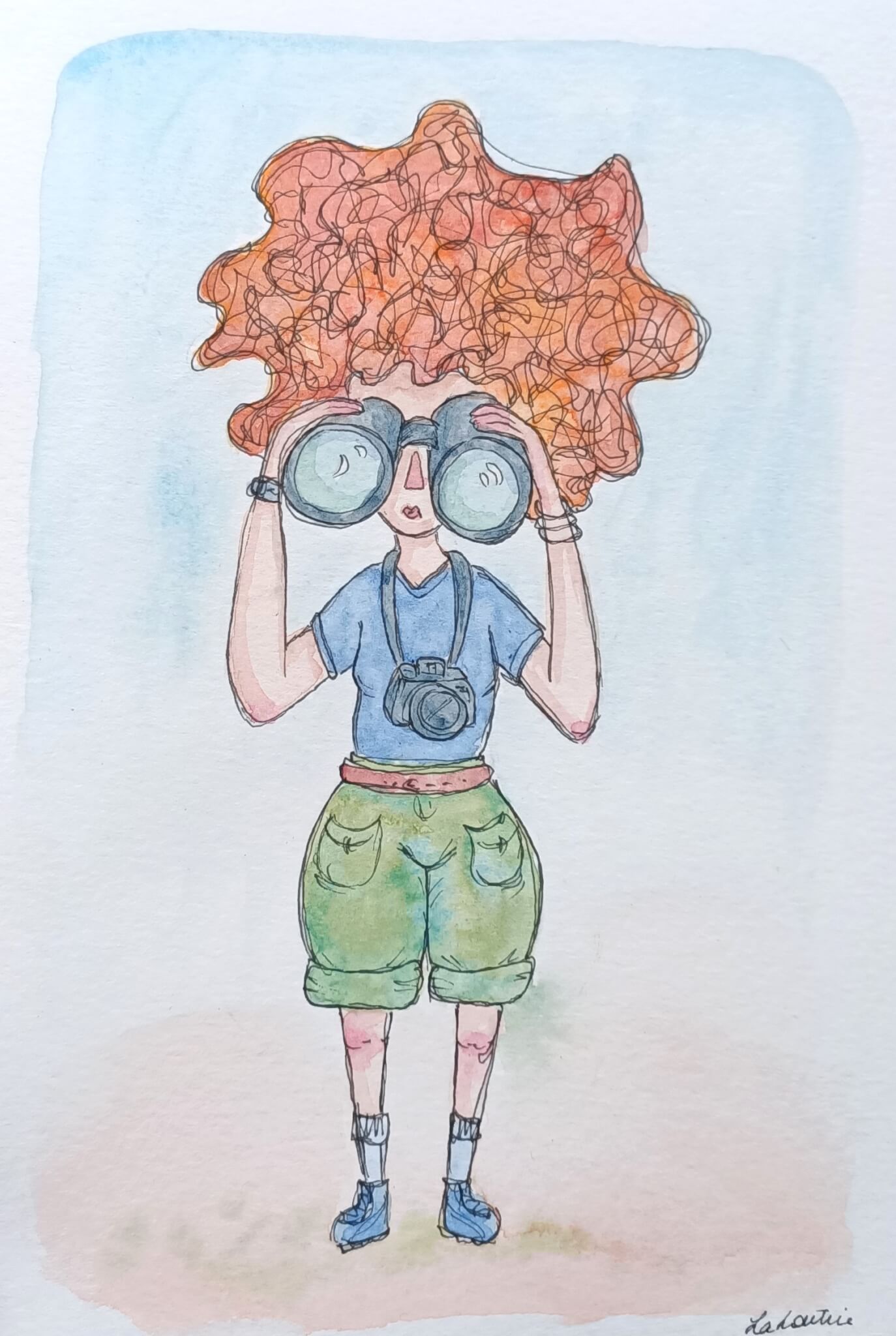 Voyageuse - Œuvre originale A5