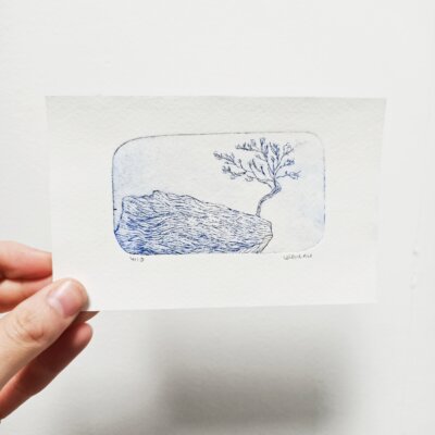 L'arbre solitaire - 10x14cm