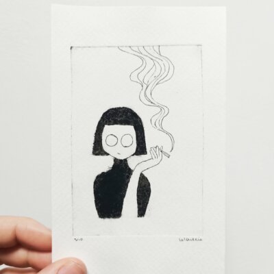 La fumeuse - 10x14cm
