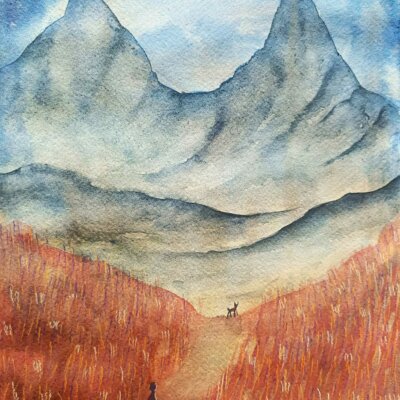 Promenade d'automne - Œuvre originale