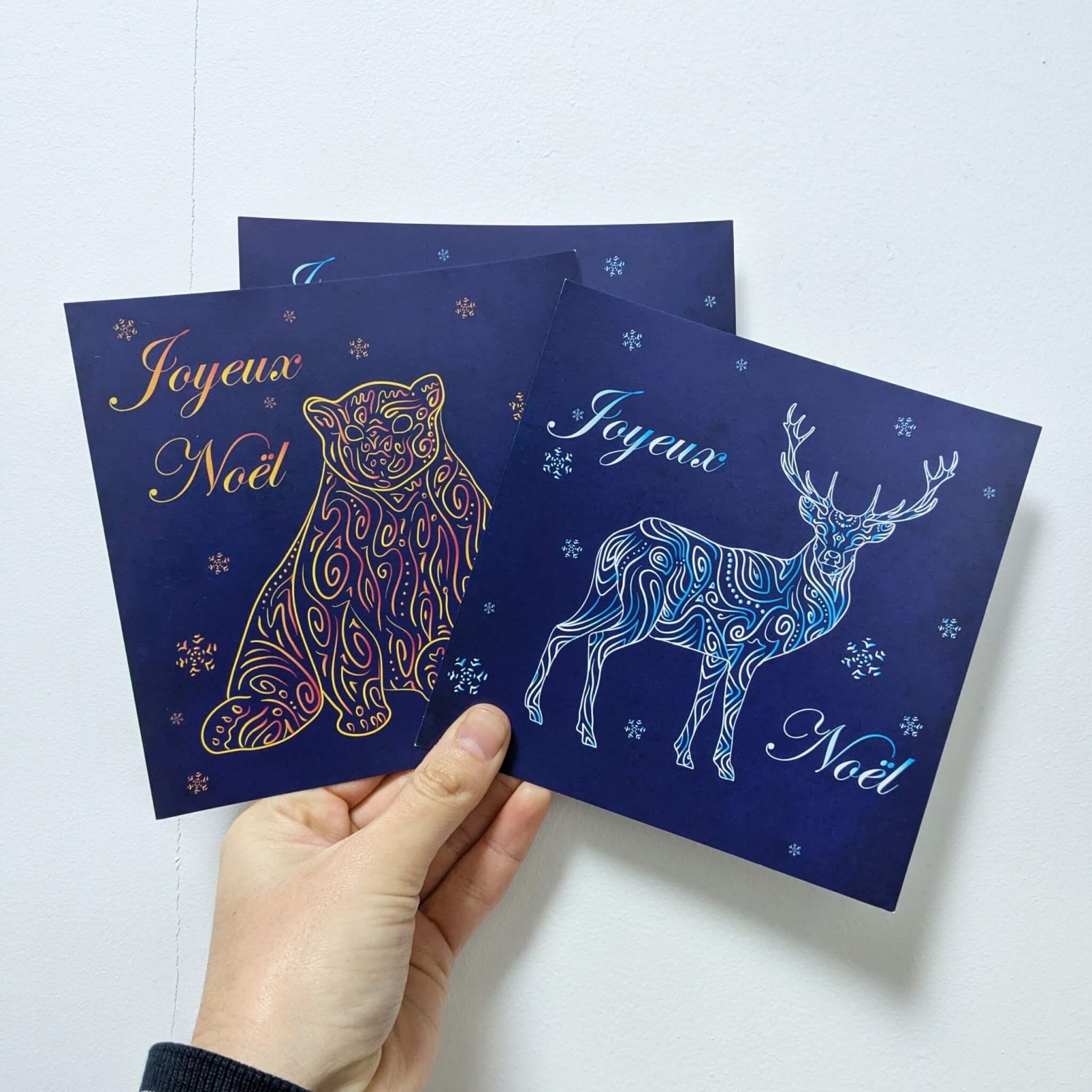 Lot de 5 cartes de noël
