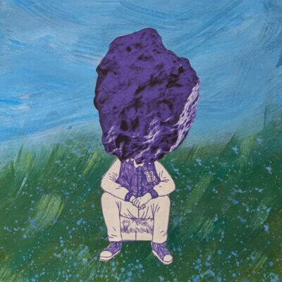 Penseur violet - 18 x 24cm